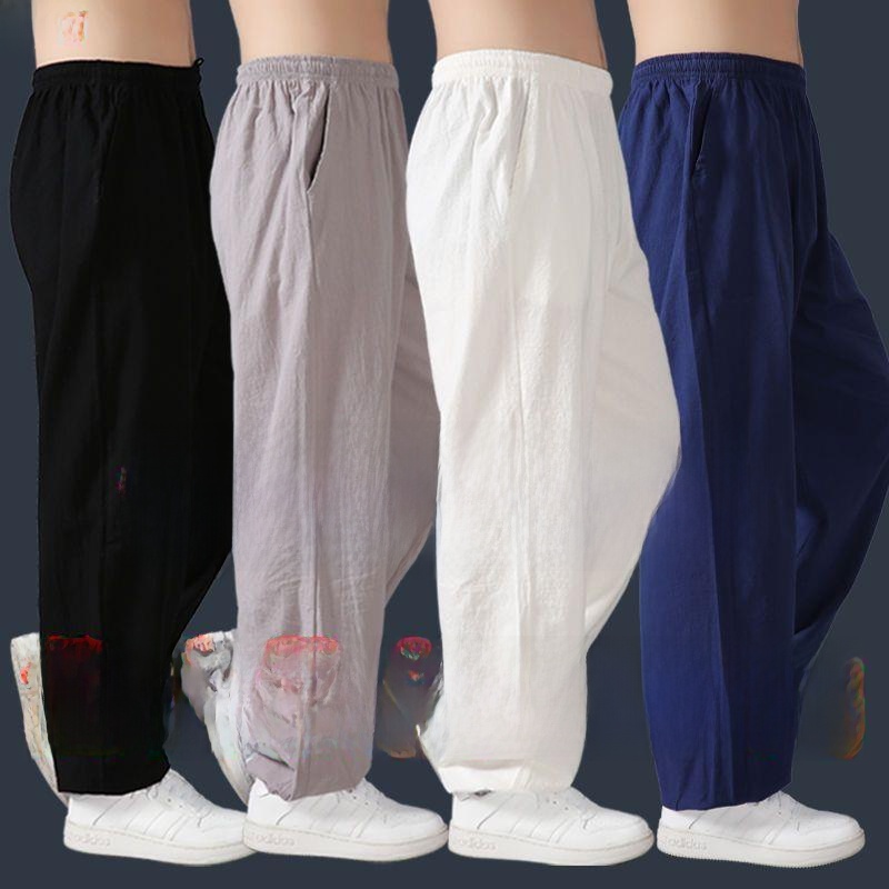 Yoga Fitness Training - Pantaloni larghi in cotone e lino